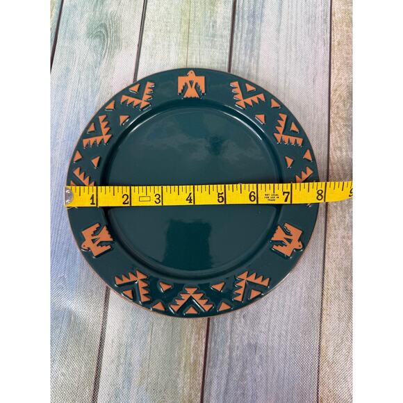 Frankhoma Plate Thunderbird Teal Native American Terra Cotta Salad Plate Vintage - Picture 3 of 7